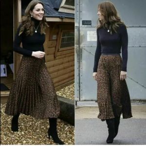 Zara leopard pleated skirt ASO Kate Middleton!